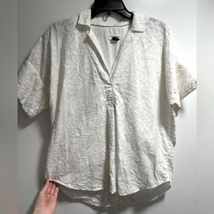 White Pilcro embroidered short sleeved top, size M